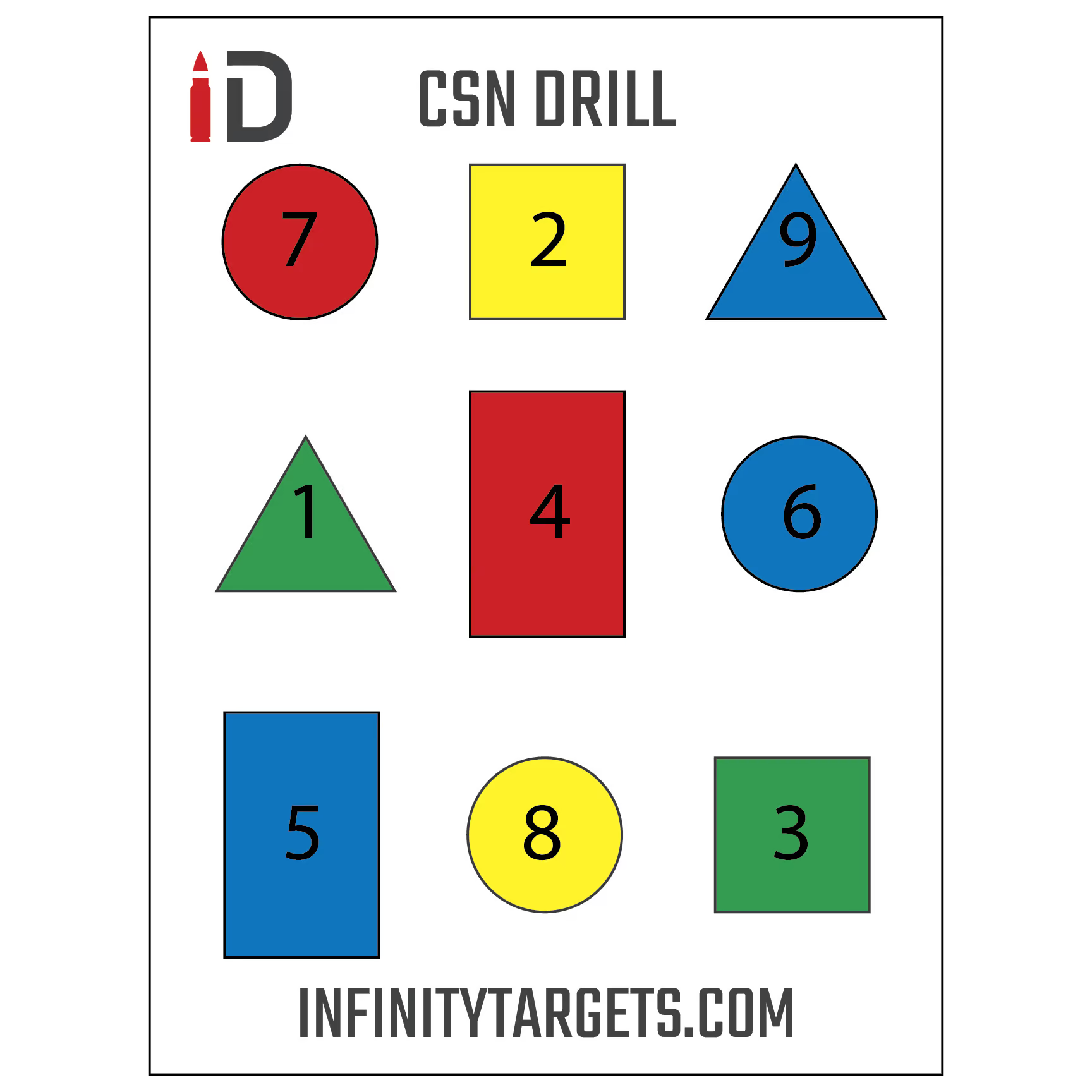 paper target self healing target infinity target blue yellow red target drill