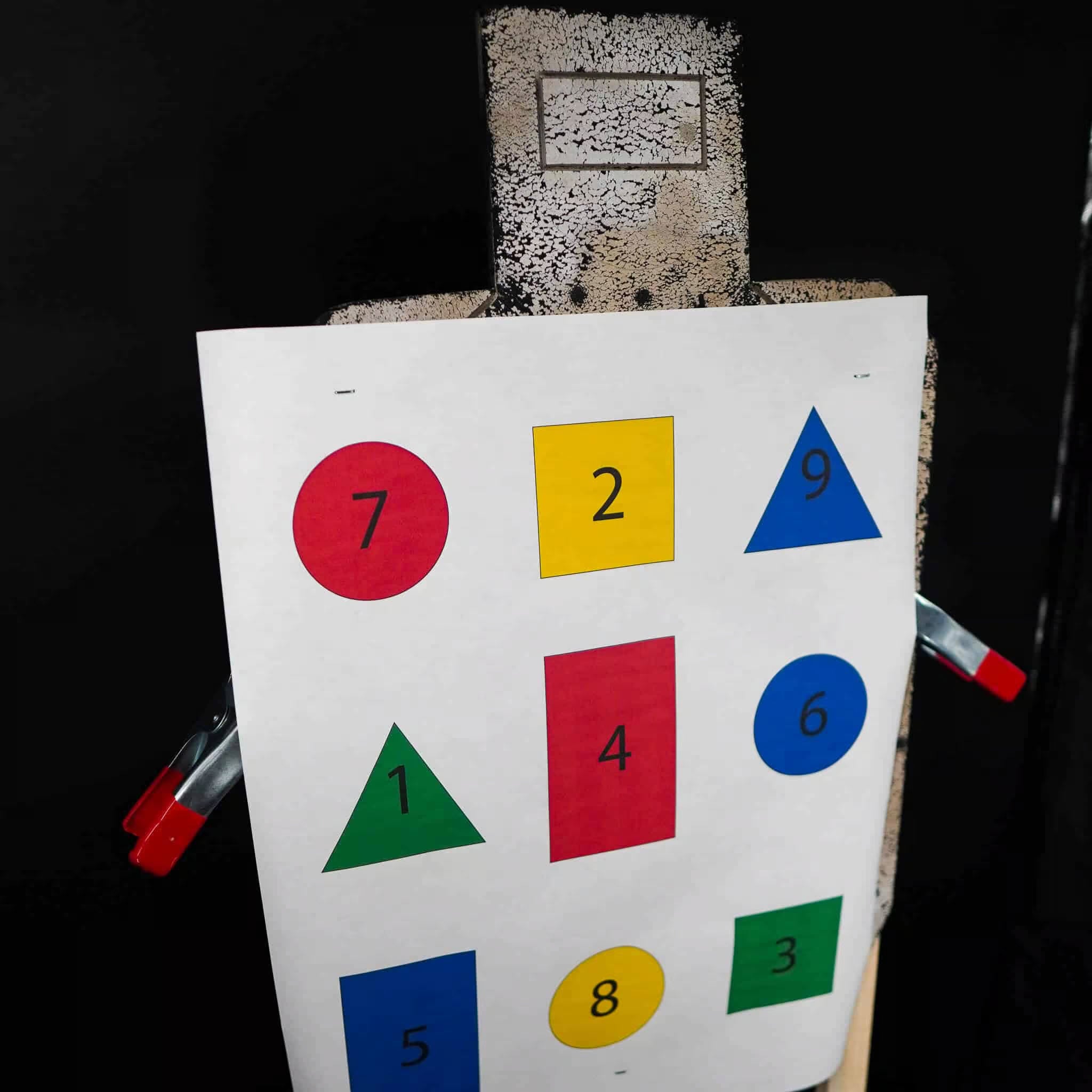 paper target stapled on infinity target. Rubber self healing target