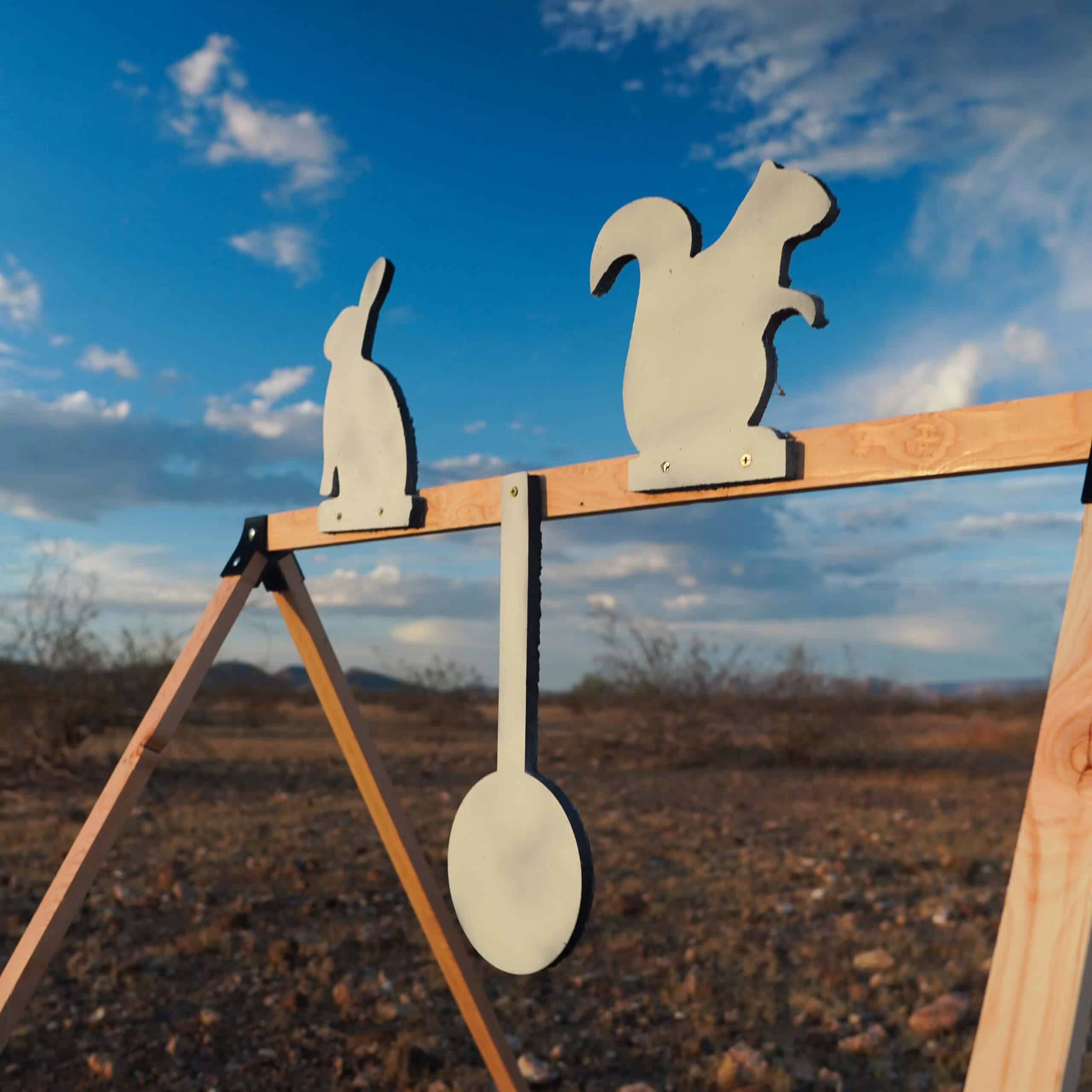 Shooting target gong rack Animal targets easy setup