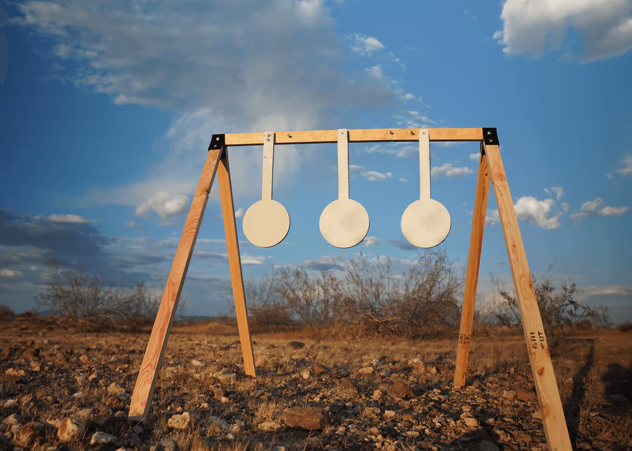 Shooting target gong rack 6 inch gongs self-healing