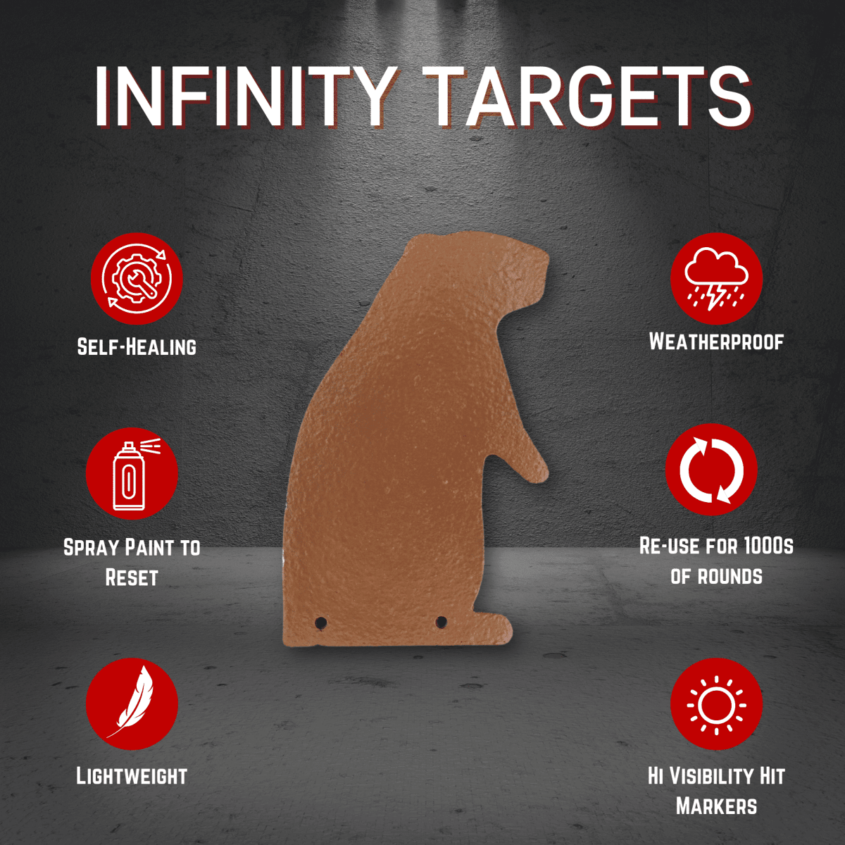 Groundhog Paper Rifle Target Groundhog Target – Self-Healing & Reactive – Infinity Targets