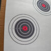 bullseye paper target shot up