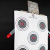 self healing rubber target, paper stapled on our self healing target.