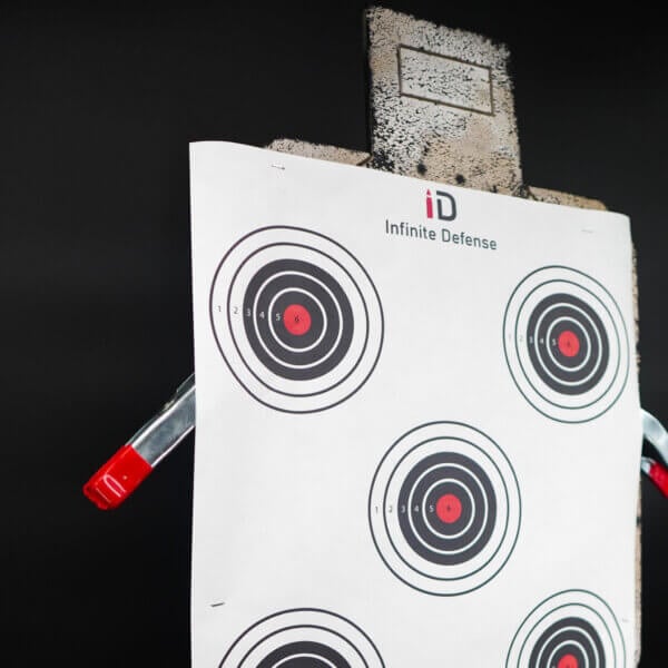 self healing rubber target, paper stapled on our self healing target.